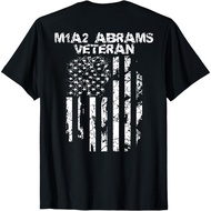 M1A2 Abrams Tank Veteran Design T-Shirt Back Print