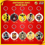 GANTUNGAN BRUCE LEE KEYCHAIN BRUCE LEE ACRYLIC KEYCHAIN BRUCE LEE ROUND KEYCHAIN XJ