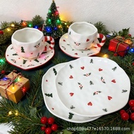 Christmas Ceramic Plate Household Dish Plate Breakfast Dessert Plate Fruit Steak Western Food Plate 