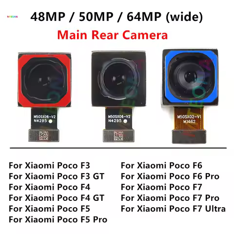 48MP 50MP 64MP Main Back Camera For Xiaomi Poco F6 F7 F5 Pro Ultra F4 F3 GT Rear wide Camera Module 