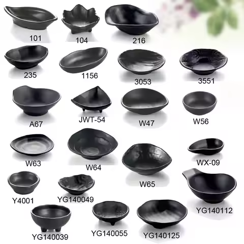 Black Frost Melamine Dinnerware Soy Sauce Dish Hot Pot Restaurant Melamine Seasoning Dish A5 Melamin