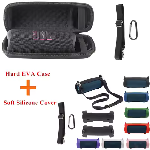 Newest Hard EVA Outdoors Travel Bags Carry Storage Box + Soft Silicone Case For JBL Flip 7 Bluetooth