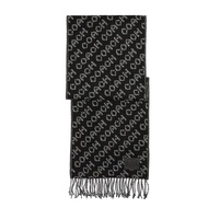 COACH - 滿版LOGO羊毛圍巾 (黑白)