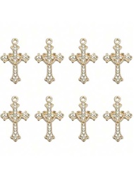 10 Uds. Cruz De Aleación De Diamantes De Imitación Virgen Nuestra Señora De Guadalupe María Cuentas Dijes Para Hacer Collares Y Pulseras Diy