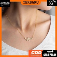 Titanium name necklace with arabic font. anti-rust arabic font necklace.