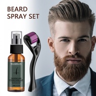 Beard Growth Oil With Beard Roller Nourishing Enhancer Beard Oil Spray Anti Loss Beard Growth Moistu