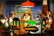 new Adults Jigsaw Puzzles Dogs playing cards 1000 Pieces Paper Puzzles Chess and Card Room Opening G