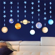 8pc Outer Space Theme Solar System Hanging Swirls Planet Swirls Cosmos Astronaut Decor for Kids Birt