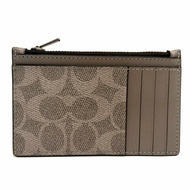 [全新] COACH  C LOGO男款信用卡名片卡夾零錢包(灰)
