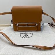 Hermès 愛馬仕 豬鼻子包19 Mini 金棕色銀扣 尺寸：18x15x6cm A刻 附件 ：防塵袋