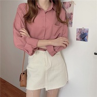 👗Ready Stock👗korean style women Long Sleeve Women Shirt Loose Style Shirt Top women blouse Baju keme