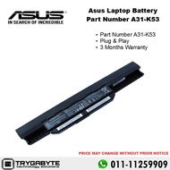 Laptop Asus Battery Part Number A31-K53 / Laptop Battery Replacement