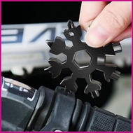 18in1 Anti-Rust Multifunction Bike Camp Repair Tool Spanner Outdoor Keychain Portable Snowflake Wrench Snow huebetymy