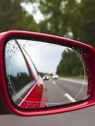 2 件裝汽車後視鏡防水膜、防霧防雨膜、防眩光防水雨天鏡窗保護膜