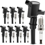 DG508 Ignition Coil & SP479 Double Iridium Spark Plug for Ford F150 F250 F350 E150 E250 E350 Expedit