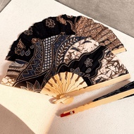 (ALIZA) jumbo batik fan 26-27 cm can print names, elegant wedding souvenirs and folding batik fans