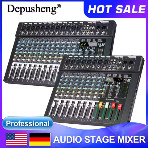 Audio Mixer Console 8/12Channel DJ 24DSP Music Karaoke Professional Audio Mixer Stereo For Recording