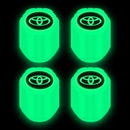 4pcs Toyota Luminous Universal Car Tire Valve Caps For Avanza Rush Kijiang Innova Calya Razie Yaris Wish Corolla Cross Motorcycle Bicycle Car Accessories