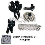 Sagmit Concept R9 STI Groupset 2x9 speed Shifter FD RD Chain Cassette for Road bike