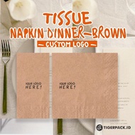 TISSUE NAPKIN DINNER (BROWN) - LOGO PRINT