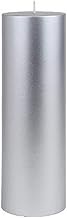 Zest Candle CPZ-108_12 12-Piece Pillar Candle, 3" x 9", Metallic Silver