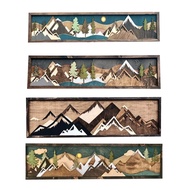 Wood Mountain Wall Art Will Bring Gable Art Decoration Sunset Moon Scene Decoration