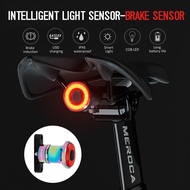 MEROCA Intelligent induction brake taillights mountain bike lights usb charging road bike bicycle night riding taillight spring