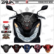 MERAH Winshield visor Sticker HONDA PCX 160 NEW Cool Dragon (021)/Red Dragon WINSHIELD Sticker/Blue 