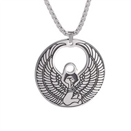 Egyptian Winged Goddess Isis Charm Pendant Necklace Vintage Jewelry Magic Power Amulet Pendant for M