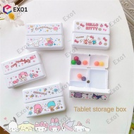 SANRIO Cute 7 Days Pill Medicine Box Weekly Tablet Holder Large Capacity Storage Organizer Container Case Pill Box Splitters Pill Case Organizer