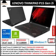 LENOVO THINKPAD P15 GEN2i GAMING (1 YEAR WARRANTY T&C) RTX A2000 4GB GPU Core i7 11th Gen 15.6" inch