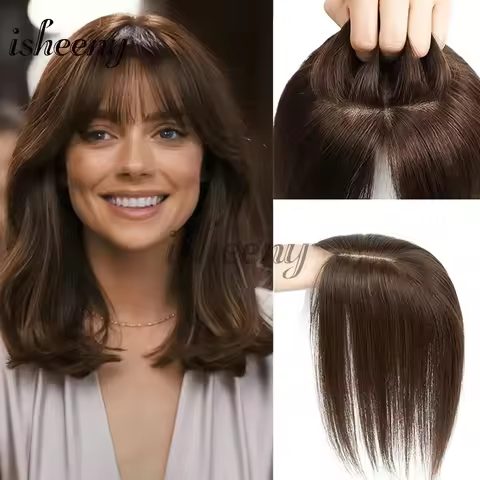 Clip In Remy Human Hair Topper 10 Inch 25cm 7x11cm Thin Breathable Base Net 3 Clips Hair Piece For C
