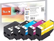 Peach E202 Ink Cartridges (BK, PBK, C, M, Y) Replaces Epson T02E7, No. 202, C13T02E74010 for Epson E