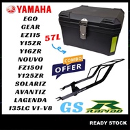 (YAMAHA) GS 57L Top Box+RAPIDO Monorack 135LC V1-V8 Fi Gear Avantiz FZ150i Motorcycle Accessories