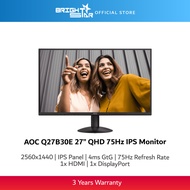 AOC Q27B30E 27" QHD 75Hz IPS Monitor - 2560x1440/4ms GtG/HDMI/DisplayPort