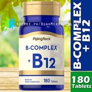 VITAMIN B COMPLEX + B12 180 Tablets Thiamin Riboflavin Niacin Vit B-1 B-2 Cyanocobalamin Supplement
