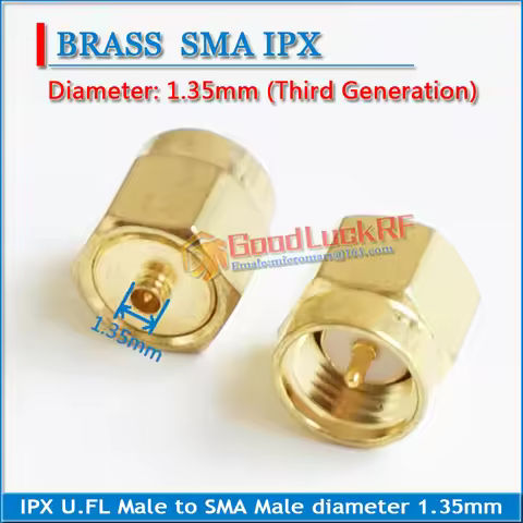UFL U.FL Male to SMA Male Cable Connector Socket Diameter 1.35mm 1.5mm 2mm Straight GOLD Brass Coaxi