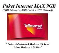 Kartu Perdana Telkomsel Internet MAX 9GB (Reguler 24 Jam)