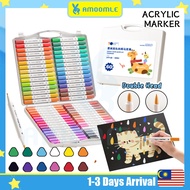 ENMY 24/12 Colors Dual Tip Acrylic Marker Pen Washable Marker Pen Painting Art Multi Surface Use Mar