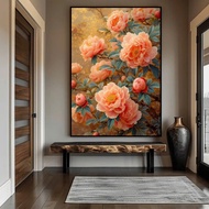 Peony flower canvas wall painting decor on request 60 x 90 cm