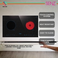 Senz SZ-RI3200i 2 in 1 Smart Induction & Ceramic Cooker Hob Dual Heating Zone 4000W Power Output
