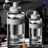 FKILLA Drinking Bottle, Plastic Large Capacity Sports Water Bottle, Portable with Straw 2L/1.5L/1L/0