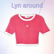 LYN AROUND [แท้💯] Top เสื้อไหมพรม ปัก LA และดอกไม้ (Pink)