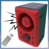 (XCTS) Outdoor Solar Motion Sensor Alarm with Remote Control 130Db Sound Light Alarm Siren Sound Ala