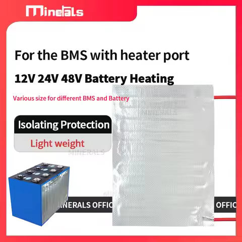 Battery Heating Pad 4S 8S 16S Battery Heater 24V 48V 12V BMS Heater Isolating Protection 280x170mm 2