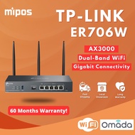 TP-Link ER706W Omada AX3000 WiFi 6 Gigabit WiFi VPN Router for POS System,Retail,Business