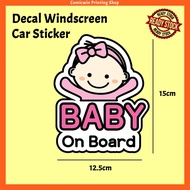 CMC901/960 Baby On Board Car Sticker for Windscreen (Interior Static Sticker) Pelekat Cermin Dalam