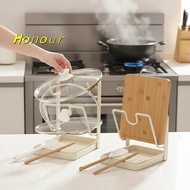 [Honour-t] Heavy Duty Pot Lid Holder Ra 5 Tier Staable Kitchen Organizer for Countertop Storage Spac