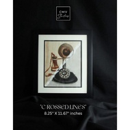 Watercolor Artwork Wall Decor WAT 66 /Crossed Lines 8.25" X 11.67" inches