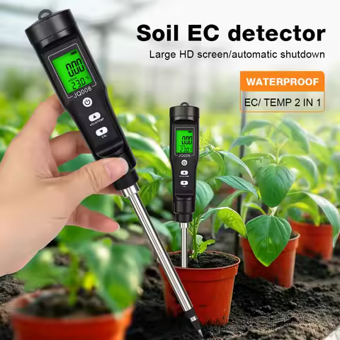 0.00-10.00 MS/cm -30°C-80.0°C LCD EC TEMP 2 in 1 Soil Tester Soil Detector Analyzer for Potted Plant